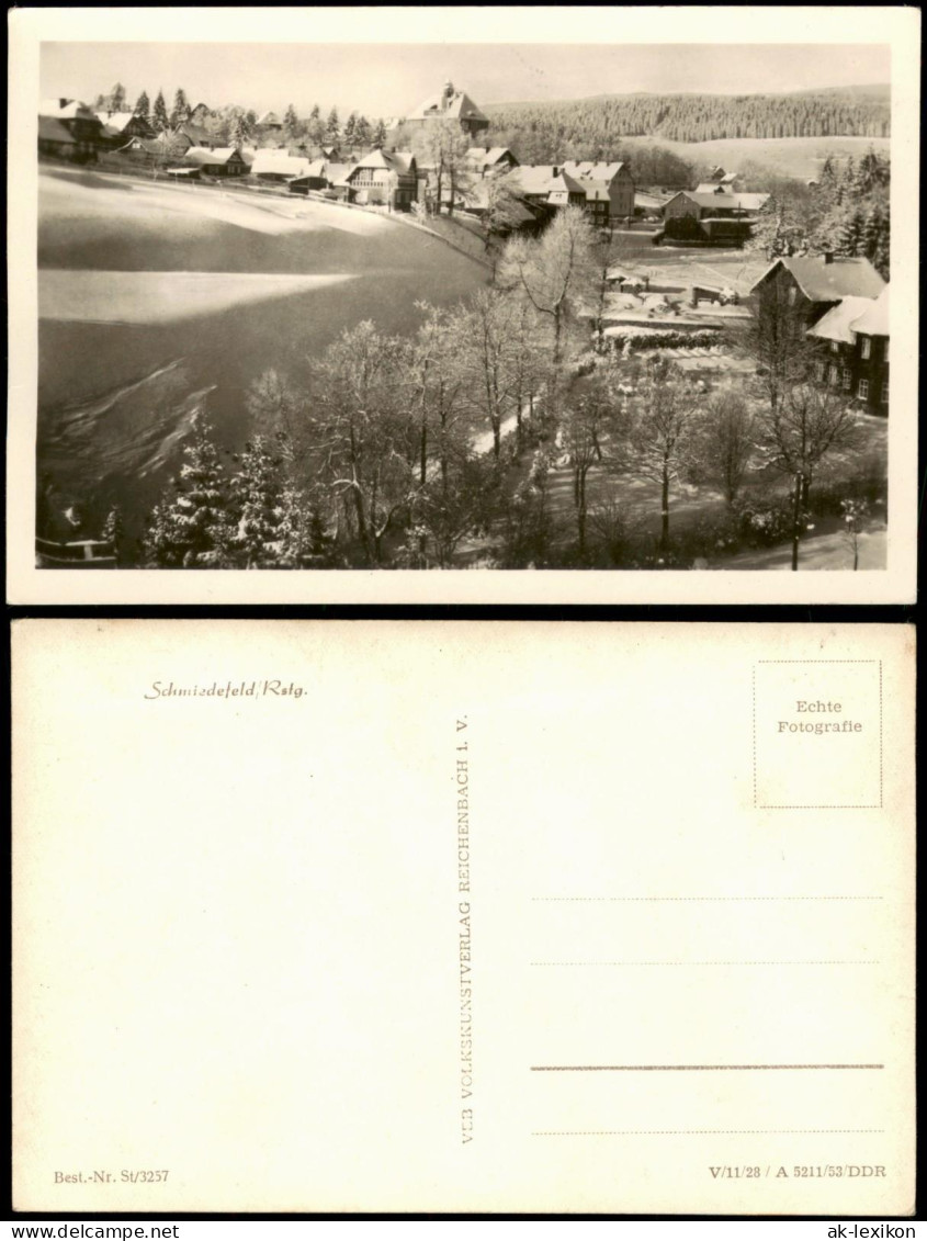 Ansichtskarte Schmiedefeld (Rennsteig) Stadt Im Winter 1953 - Schmiedefeld