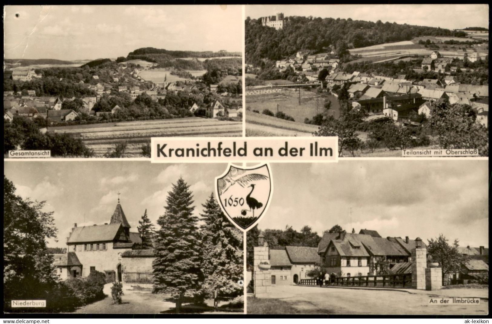 Kranichfeld DDR Mehrbild-AK   Oberschloß, Niederburg, Ilm-Brücke 1962 - Kranichfeld