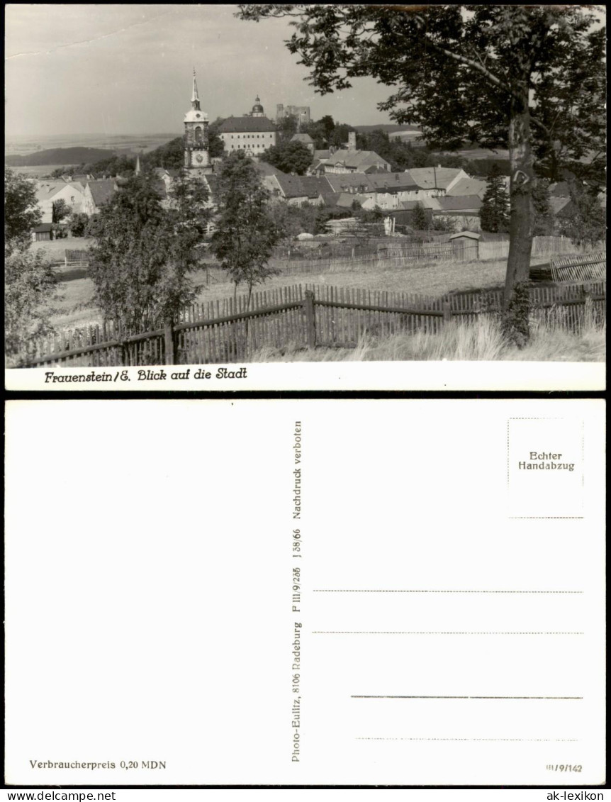 Frauenstein (Erzgebirge) Panorama-Ansicht Blick Auf Die Stadt Zur DDR-Zeit 1966 - Frauenstein (Erzgeb.)