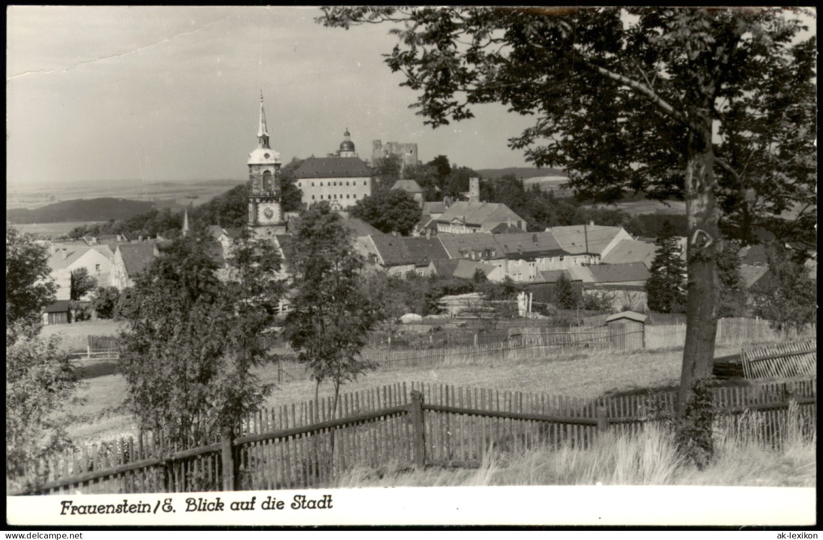 Frauenstein (Erzgebirge) Panorama-Ansicht Blick Auf Die Stadt Zur DDR-Zeit 1966 - Frauenstein (Erzgeb.)