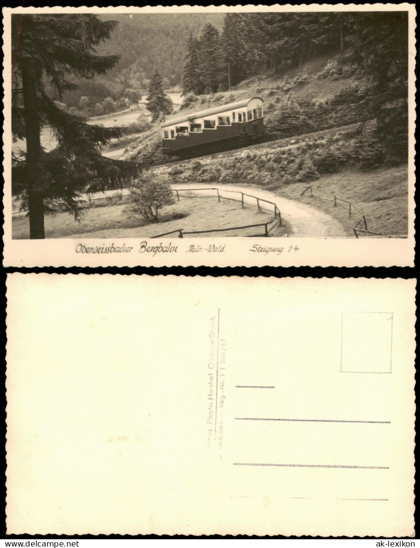 Lichtenhain/Bergbahn-Oberweißbach Oberweißbacher Bergbahn Steigung 1:4 1952 - Lichtenhain