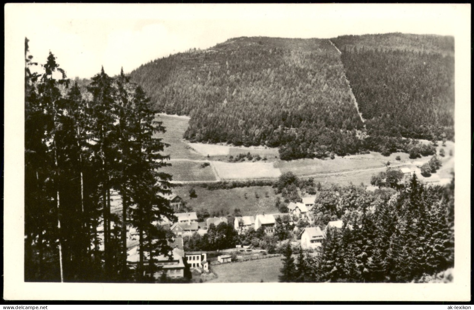 Ansichtskarte Steinbach-Hallenberg Panorama-Ansicht Blick Zum Hohen Berg 1954 - Steinbach-Hallenberg