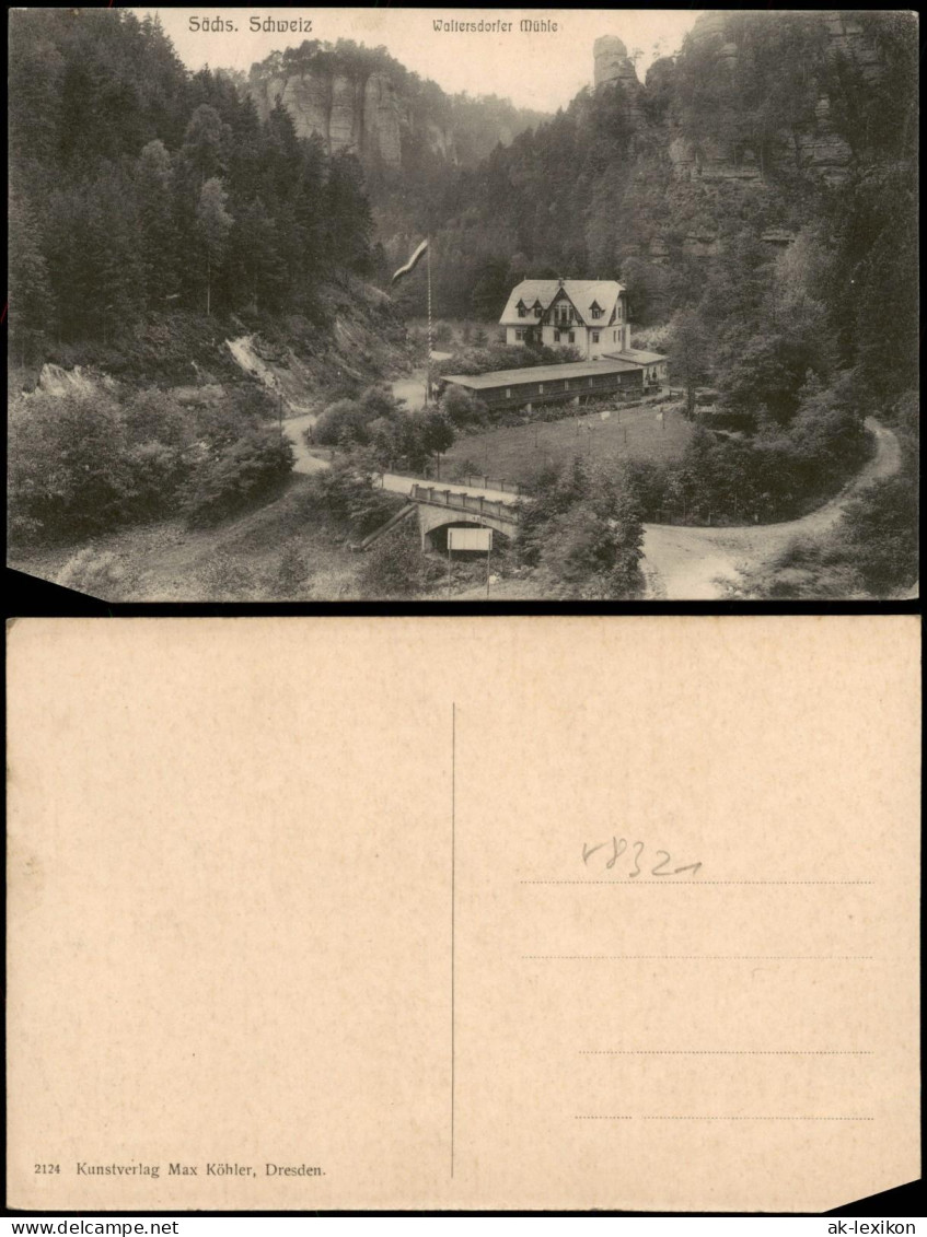 Ansichtskarte Polenz-Neustadt (Sachsen) Waltersdorfer Mühle 1913 - Neustadt