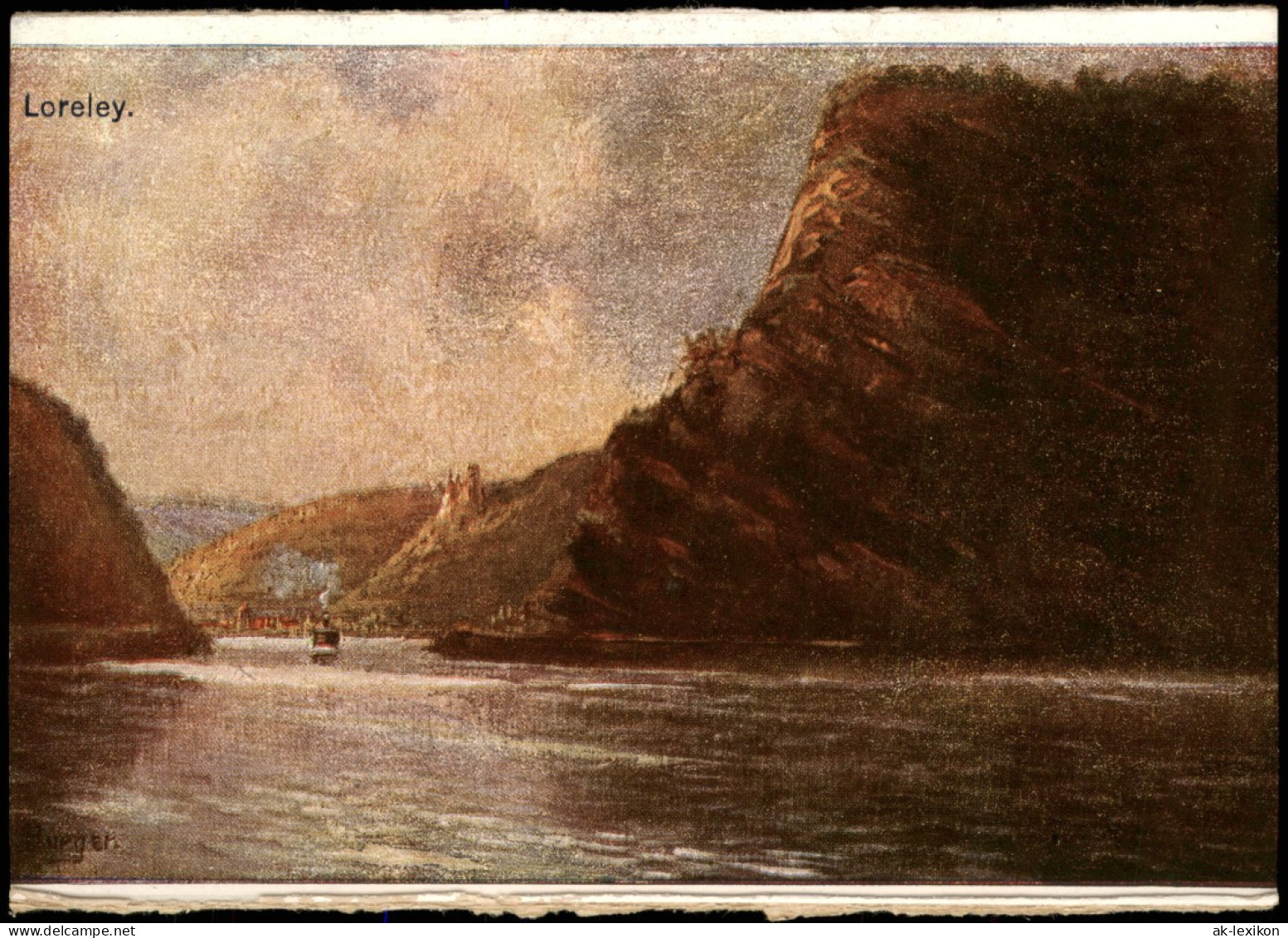 Ansichtskarte St. Goarshausen Loreleyfelsen Am Rhein, Künstlerkarte 1913 - Loreley