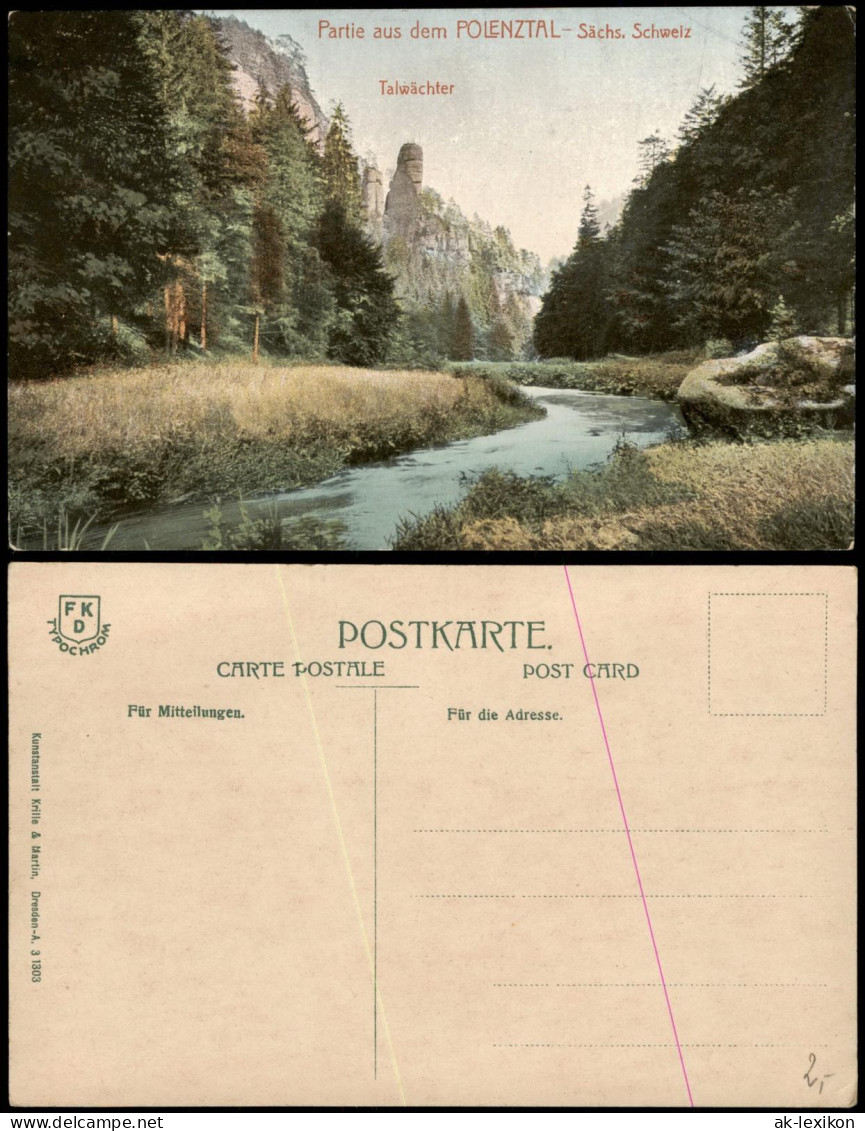 Ansichtskarte Hohnstein (Sächs. Schweiz) Polenztalwächter 1913 - Hohnstein (Saechs. Schweiz)