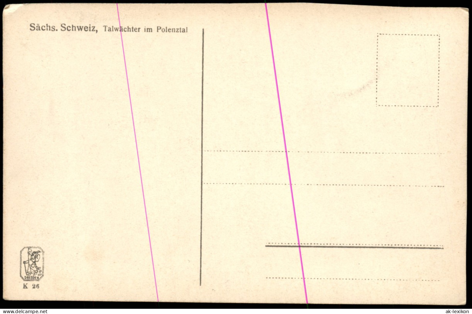 Ansichtskarte Hohnstein (Sächs. Schweiz) Talwächter Im Polenztal 1926 - Hohnstein (Sächs. Schweiz)