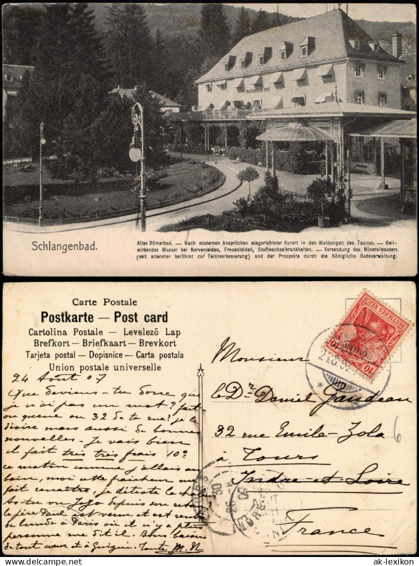 Ansichtskarte Schlangenbad Partie Am Nassauer Hof 1907 - Schlangenbad