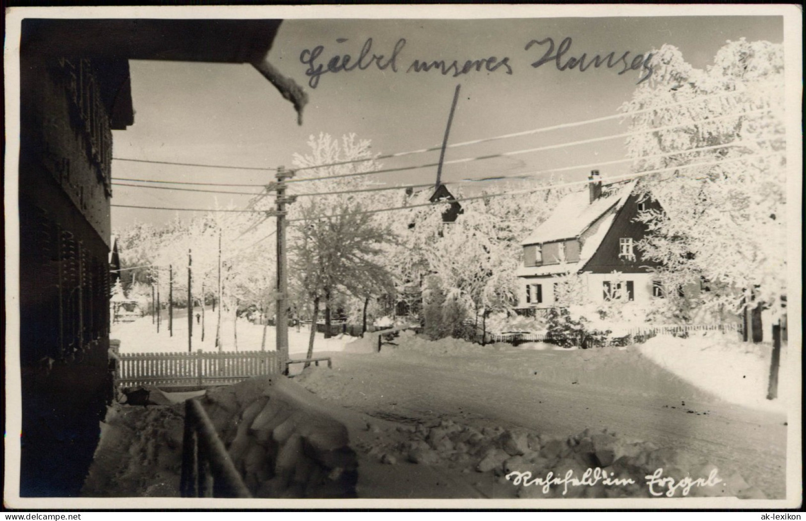 Rehefeld-Altenberg (Erzgebirge) Straßenpartie Im Winter, Fotokarte 1953 - Rehefeld