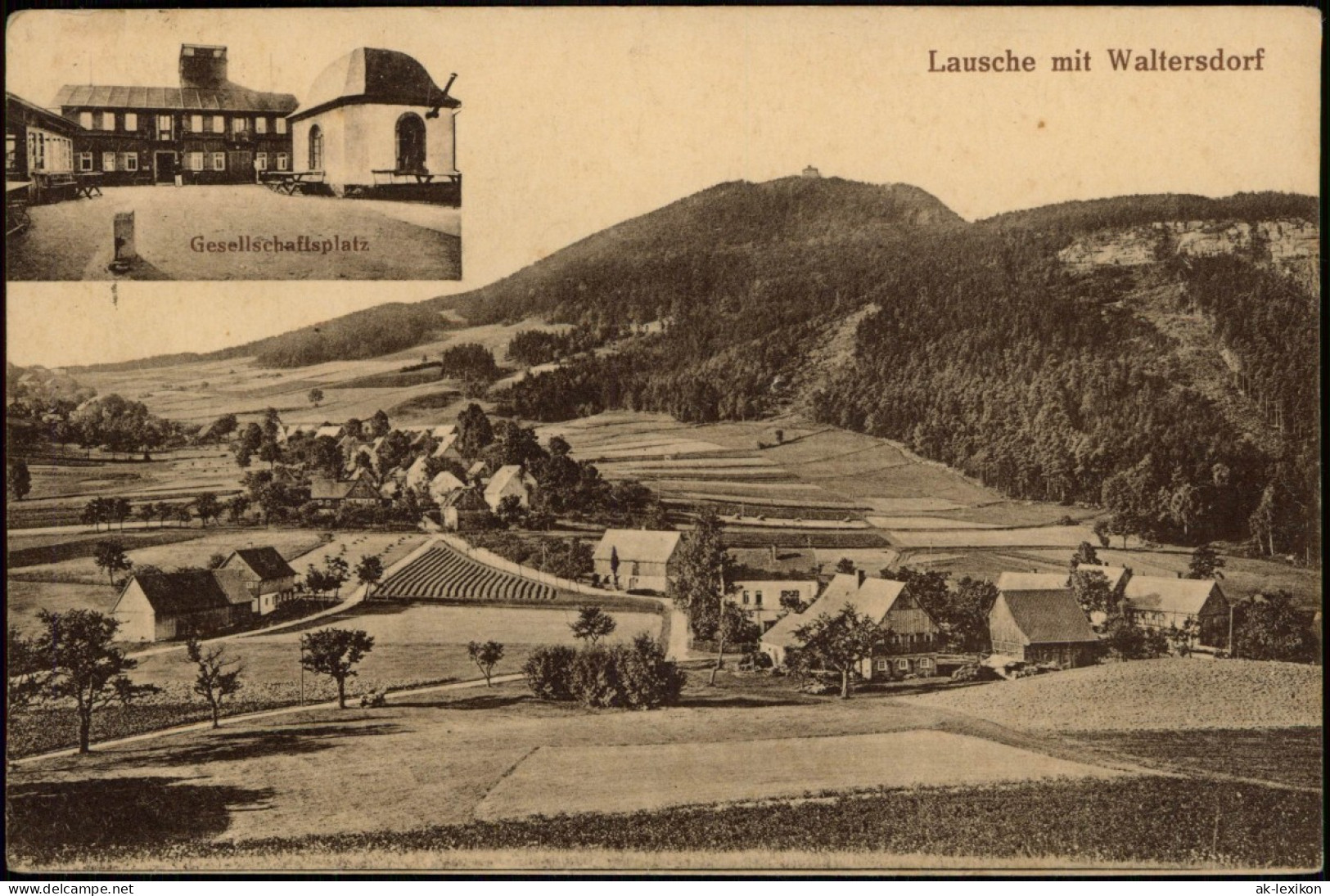 Waltersdorf-Großschönau (Sachsen) Lausche   U. Gesellschaftshaus 2 Bild 1921 - Grossschoenau (Sachsen)