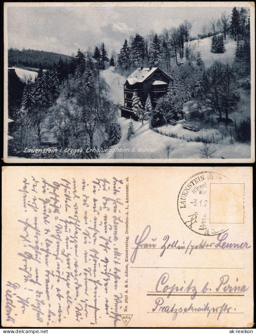 Lauenstein (Erzgebirge)-Altenberg (Erzgebirge) Erholungsheim Im Winter 1932 - Lauenstein