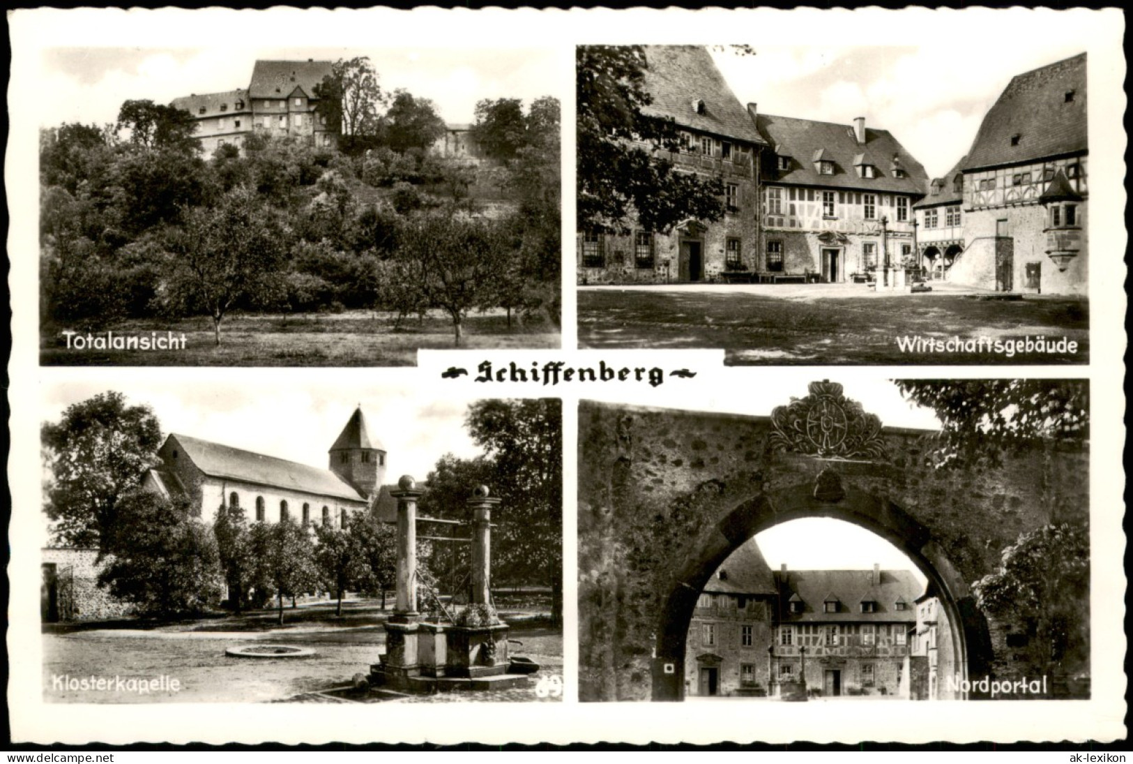 Gießen Klosterkapelle Totalansicht Schiffenberg - Wirtschaftsgebäude 1961 - Giessen