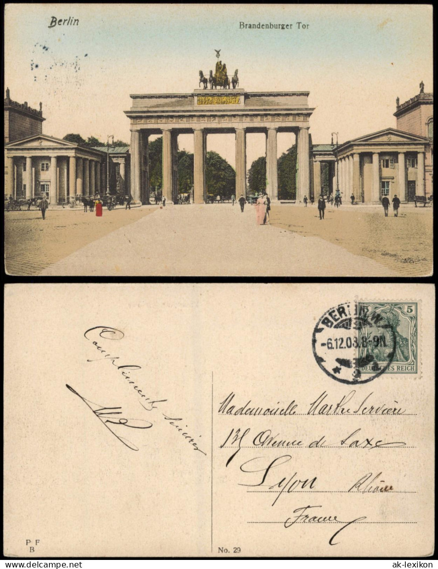 Ansichtskarte Mitte-Berlin Brandenburger Tor 1908 - Brandenburger Door