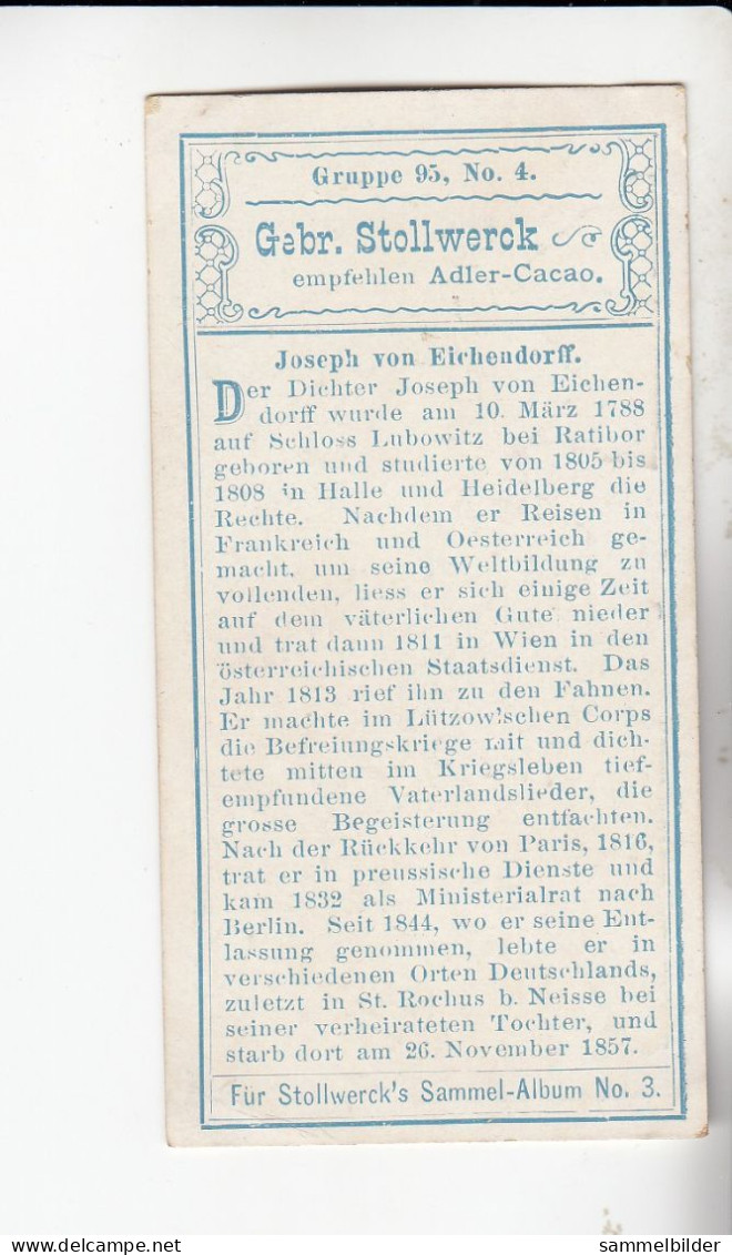 Stollwerck Album No 3 Dichter Der Befreiungskriege  Joseph Von Eichendorff   Grp 95# 4 Von 1899 - Stollwerck