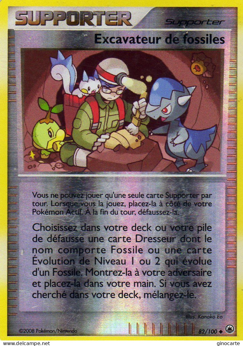 Carte Pokemon 82/100 Excavateur De Fossile Brillante 2008 - Autres & Non Classés