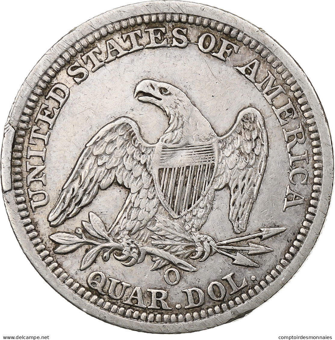 États-Unis, Quarter, Seated Liberty Quarter, 1844, New Orleans, Argent, TTB - 1838-1891: Seated Liberty (Libertà Seduta)