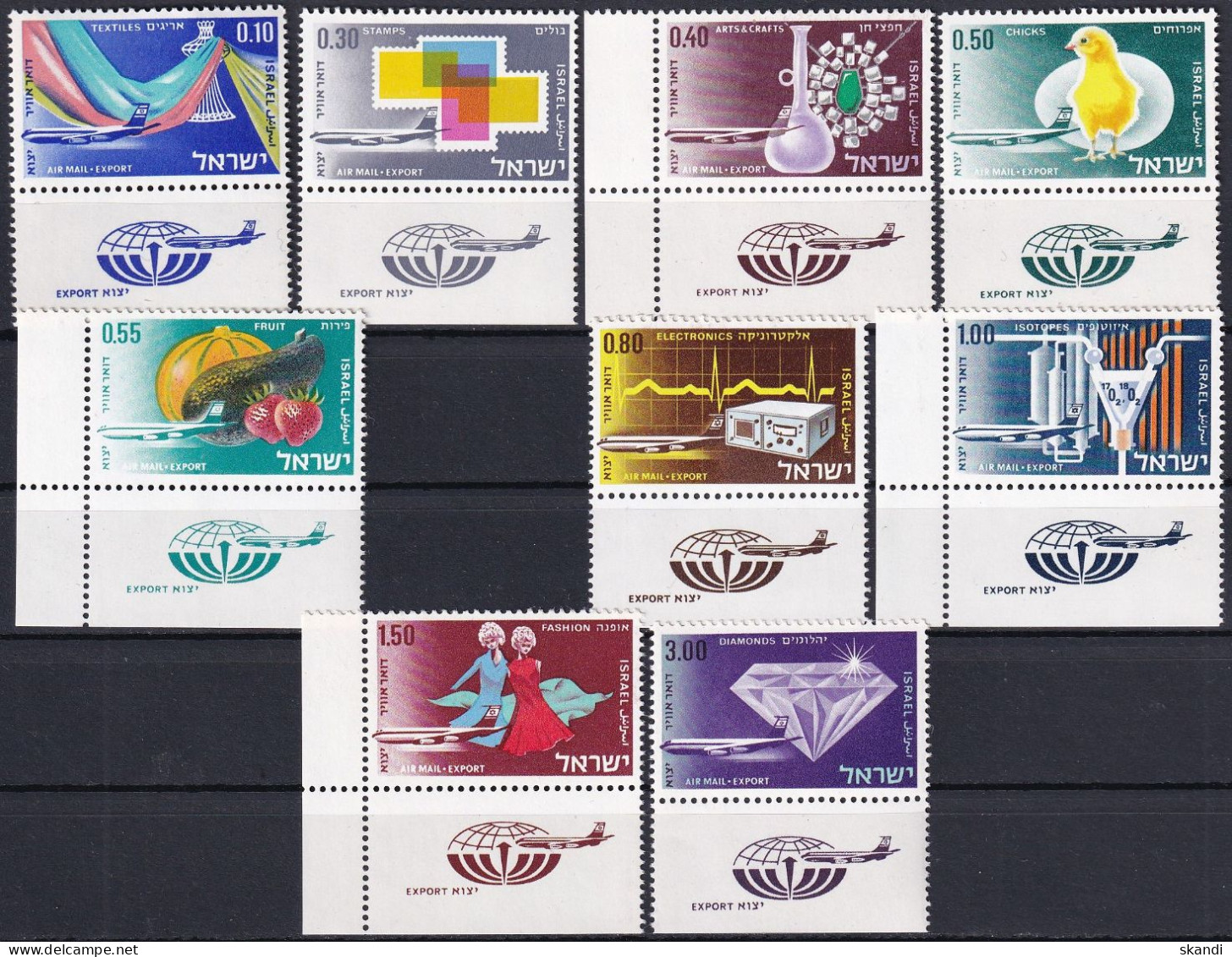 ISRAEL 1968 Mi-Nr. 406/15 Ohne Mi-Nr. 411 ** MNH - Ungebraucht (mit Tabs)