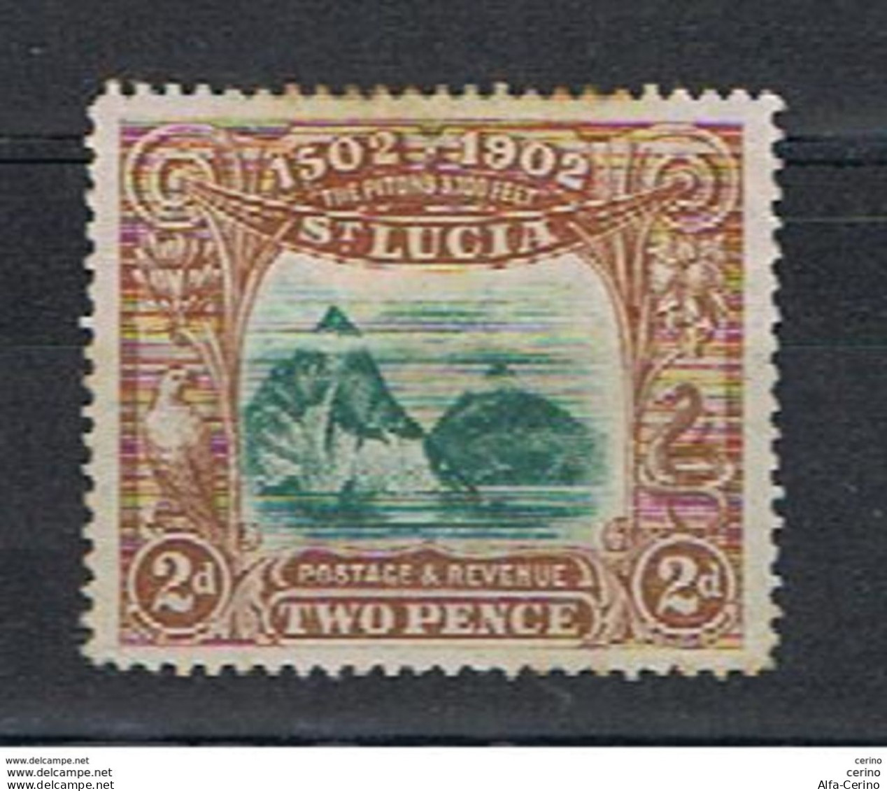 ST. LUCIA:  1902  DISCOVERY  -  2 P. UNUSED  STAMP  -  YV/TELL. 46 - Ste Lucie (...-1978)