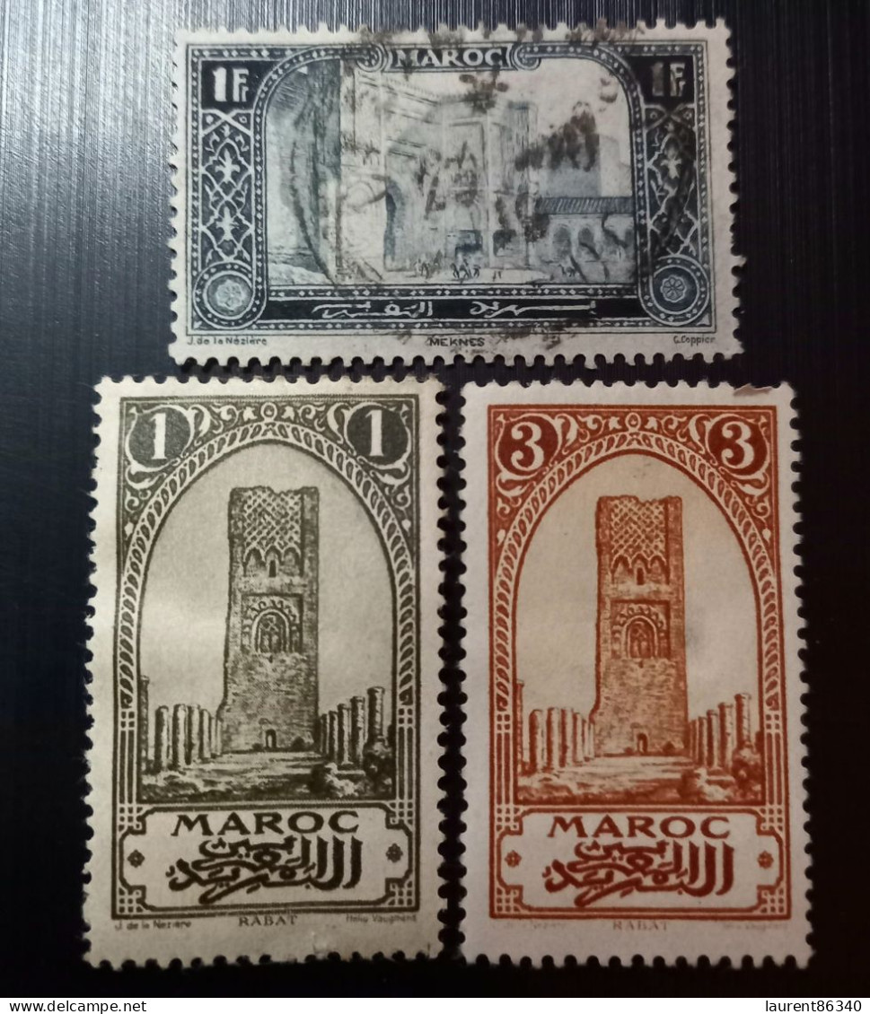 Maroc Poste Française  1917/1923 Porte De Chella – Rabat - Porte Bab-el-Mansour – Mecknès - Oblitérés