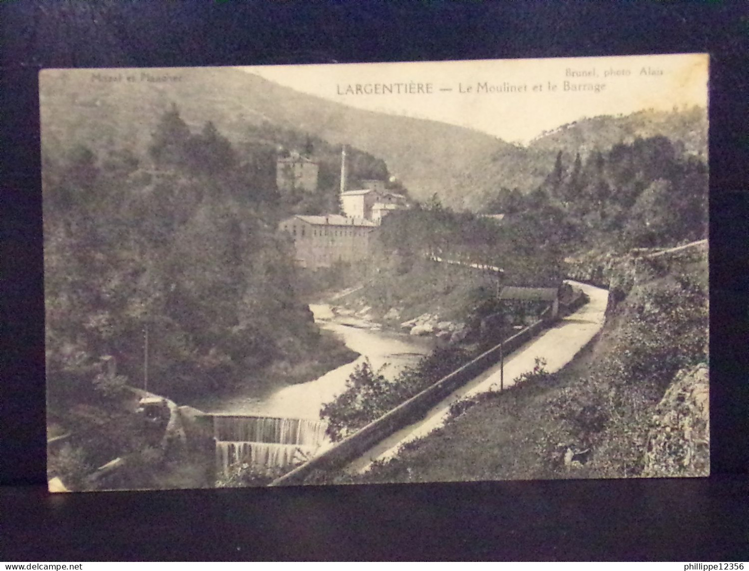 07213 . LARGENTIERE . LE MOULINET ET LE BARRAGE . BRUNEL PHOTO . ANNEE 1918 . 07213 - Largentiere