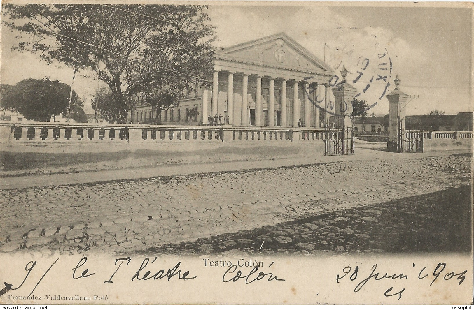 GUATEMALA - TEATRO COLON - FERNANDEZ VALDEAVELLANO FOTO - GOOD FRANKING -1904 - Guatemala