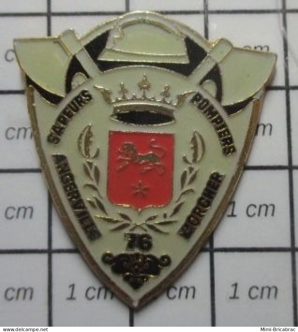 715B  Pins Pin's / Rare & Belle Qualité POMPIERS / SP ANGERVILLE L'ORCHER SEINE MARITIME 76 - Feuerwehr