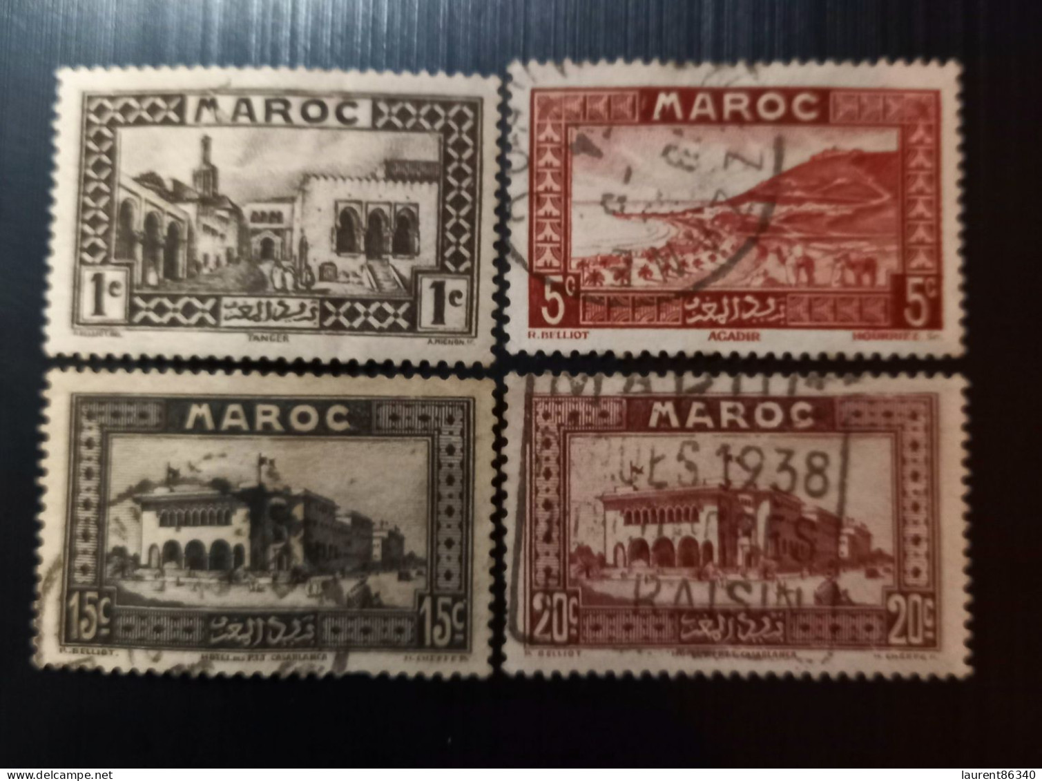 Maroc Poste Française 1933 Motifs Locaux Modèle: R. Beliot Gravure: Del Rieu Lot 1 - Gebraucht
