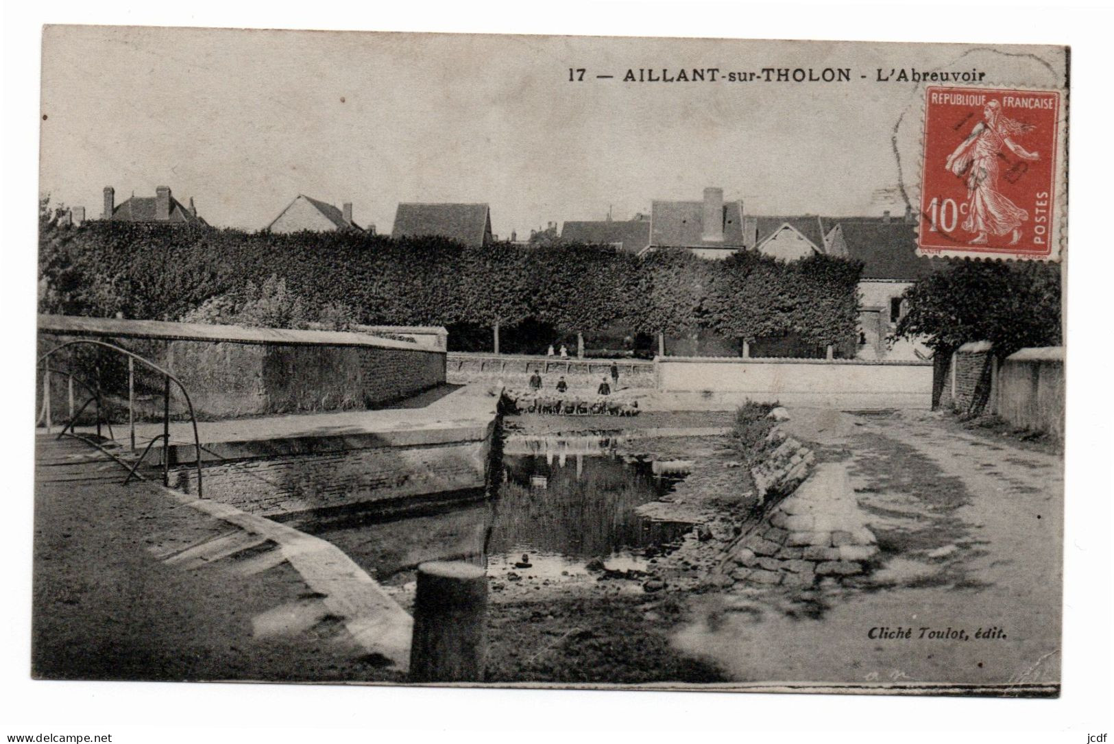 89 AILLANT SUR THOLON - L'Abreuvoir N° 17 - Edit Toulot - Berger Et Ses Moutons à L'abreuvoir - Animée - Aillant Sur Tholon