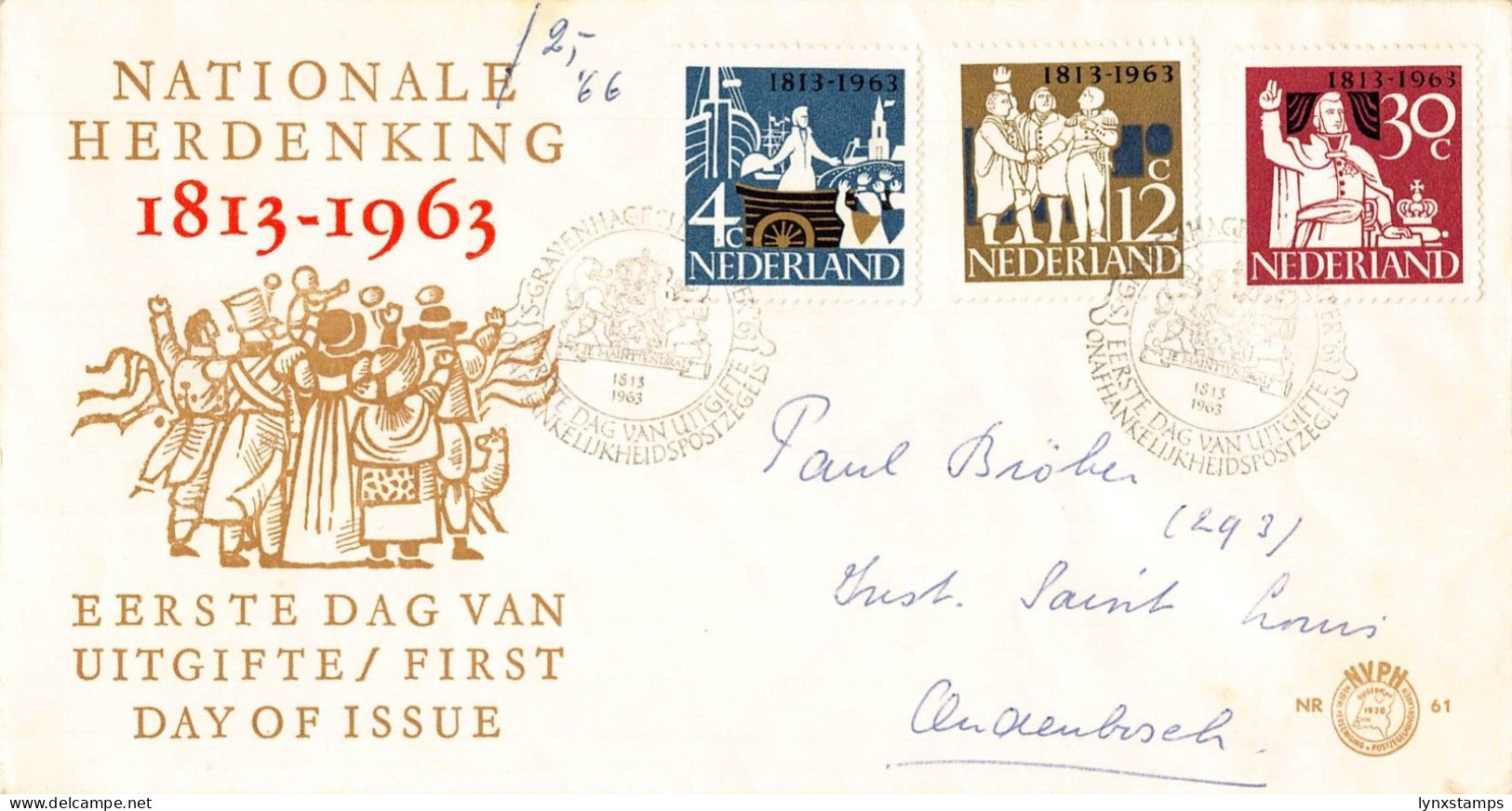 G010 Netherlands 1963 FDC - FDC
