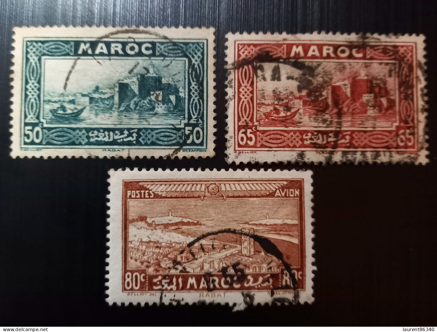 Maroc 1933 Local Motives & 1933 Airmail - Views Of The City  Modèle: R. Beliot Gravure: Del Rieu Lot 1 - Oblitérés