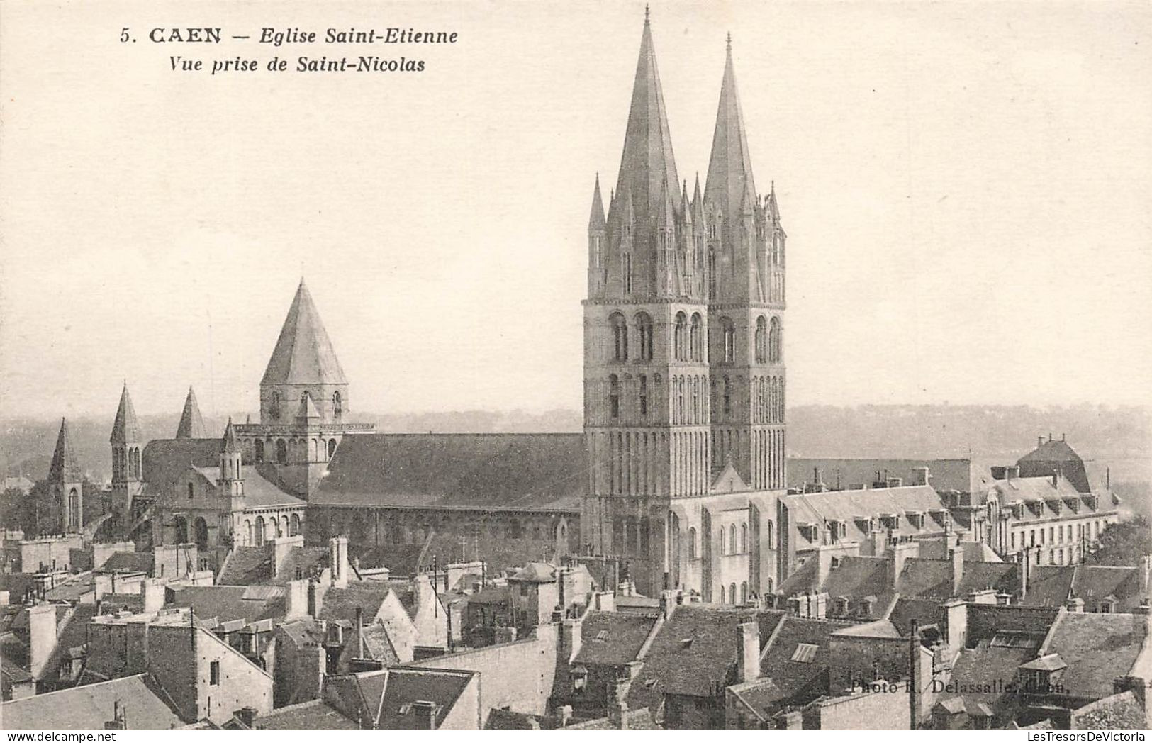 FRANCE - Caen - Vue Générale De L'église Saint Etienne - Vue Prise De Saint Nicolas - Carte Postale Ancienne - Caen