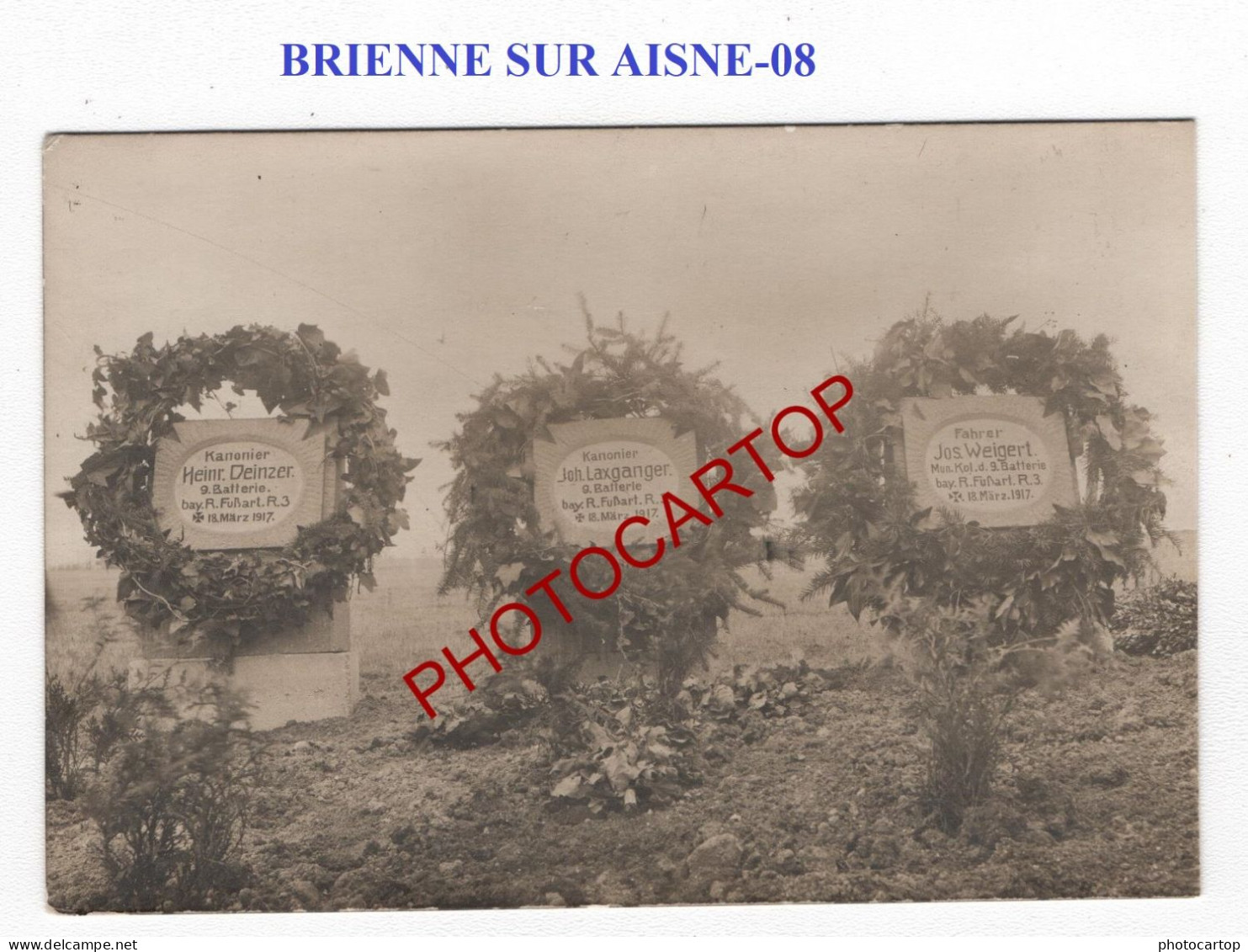 BRIENNE SUR AISNE-08-Tombes Allemandes-Cimetière-CARTE PHOTO Allemande-GUERRE 14-18-1 WK-FRANCE- - Cimetières Militaires