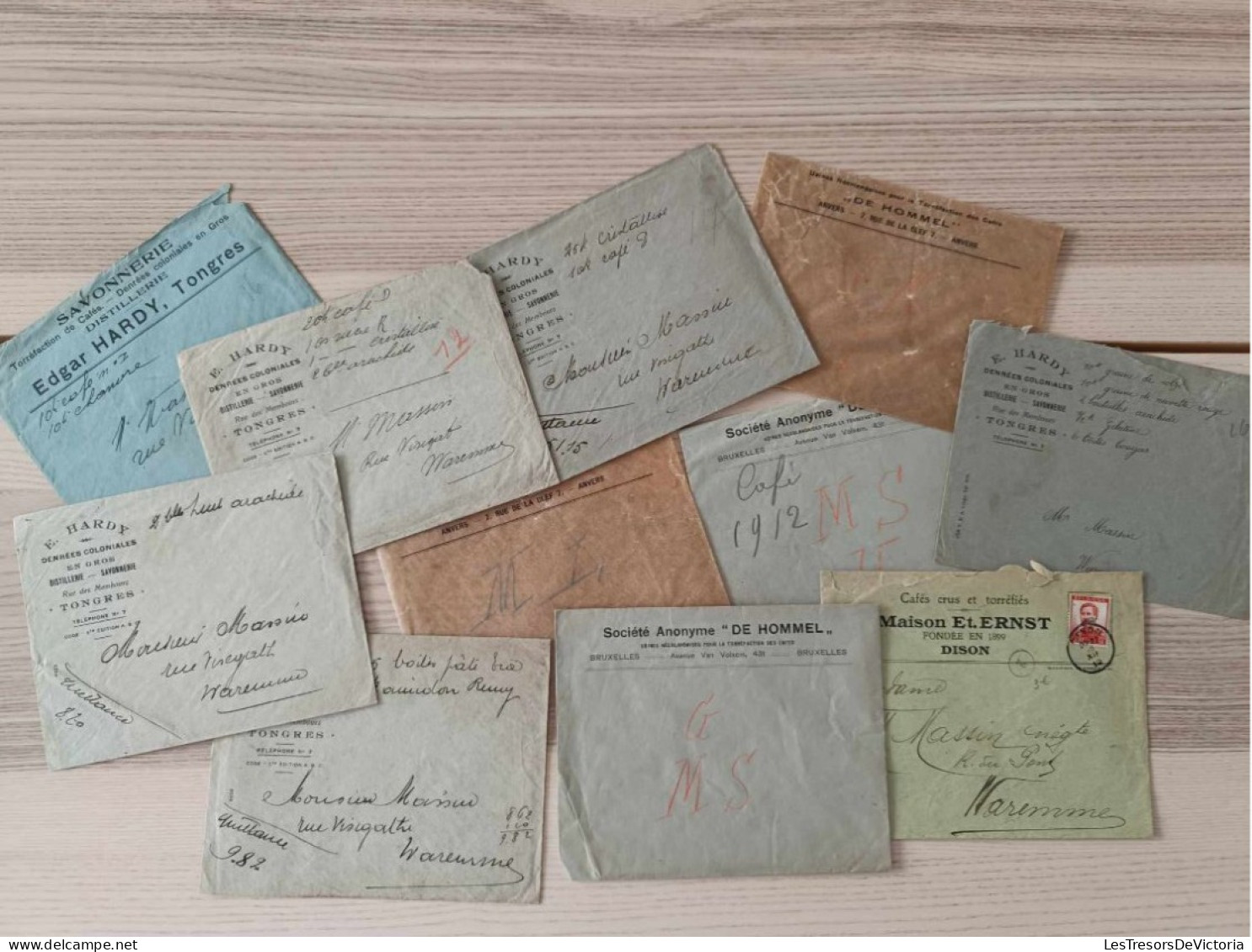 Lot De 11 Enveloppes - Savonnerie Hardy Tongres - Société Anonyme De Hommel - Autres & Non Classés