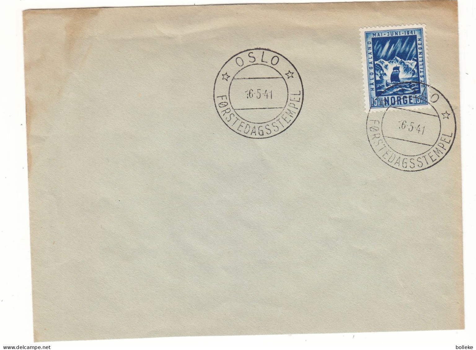 Norvège - Lettre FDC De 1941 - Oblit Oslo - Valeur 7,50 Euros - - Brieven En Documenten