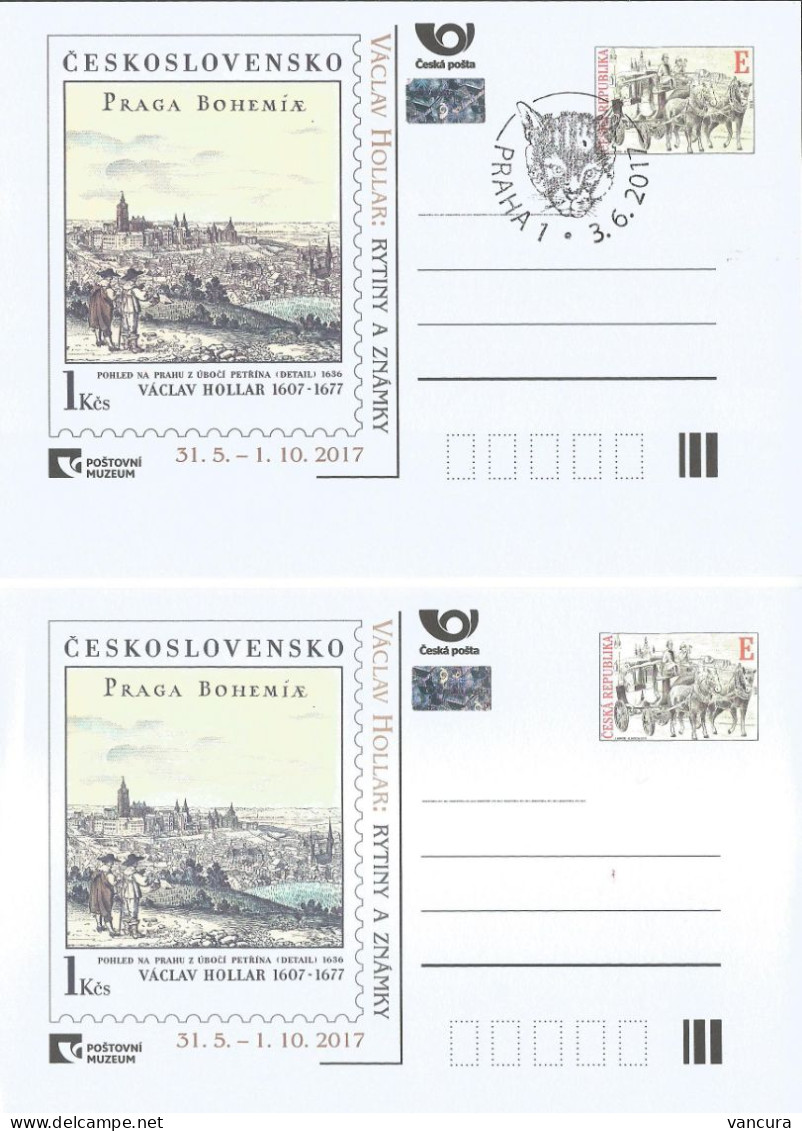 CDV PM 117 Czech Republic Vaclav Hollar In The Post Museum 2017 Cat Cancel Prague Castle Sv. Vitus Cathedral - Cartes Postales