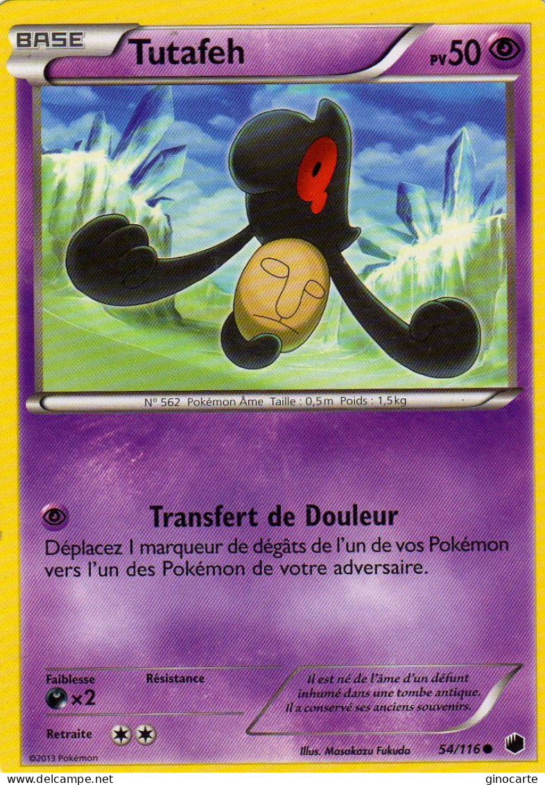 Carte Pokemon 54/116 Tutafeh 50pv 2013 - Andere & Zonder Classificatie