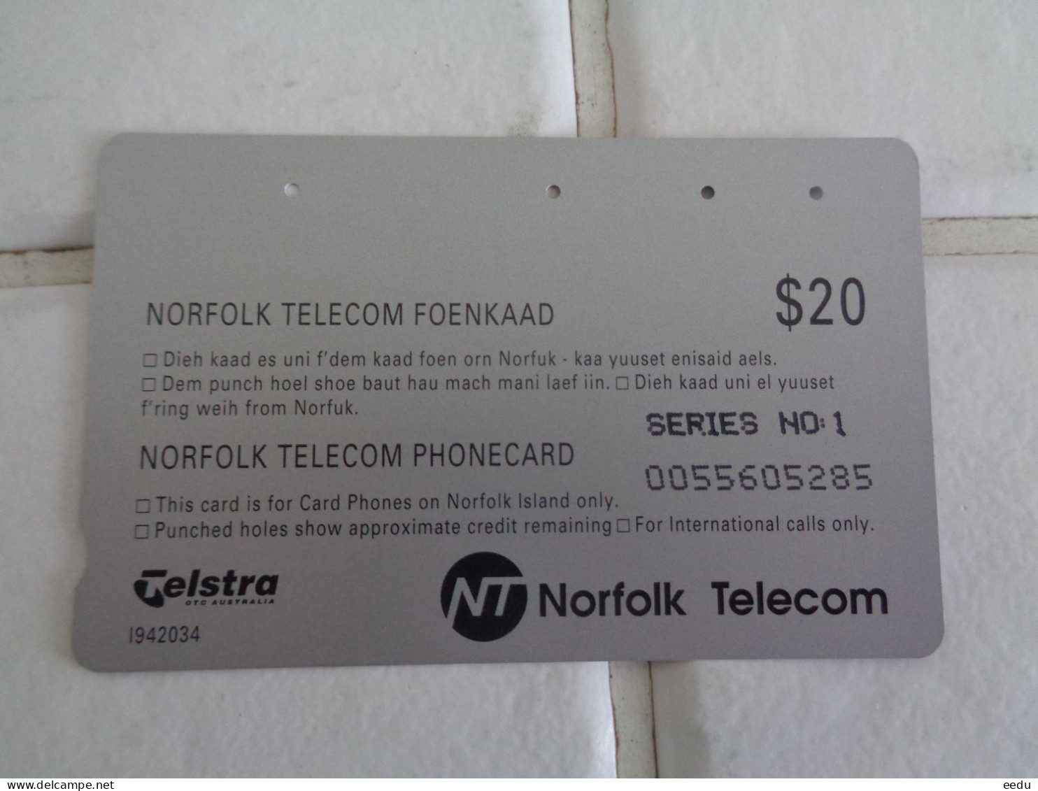 Norfolk Island Phonecard - Ile Norfolk