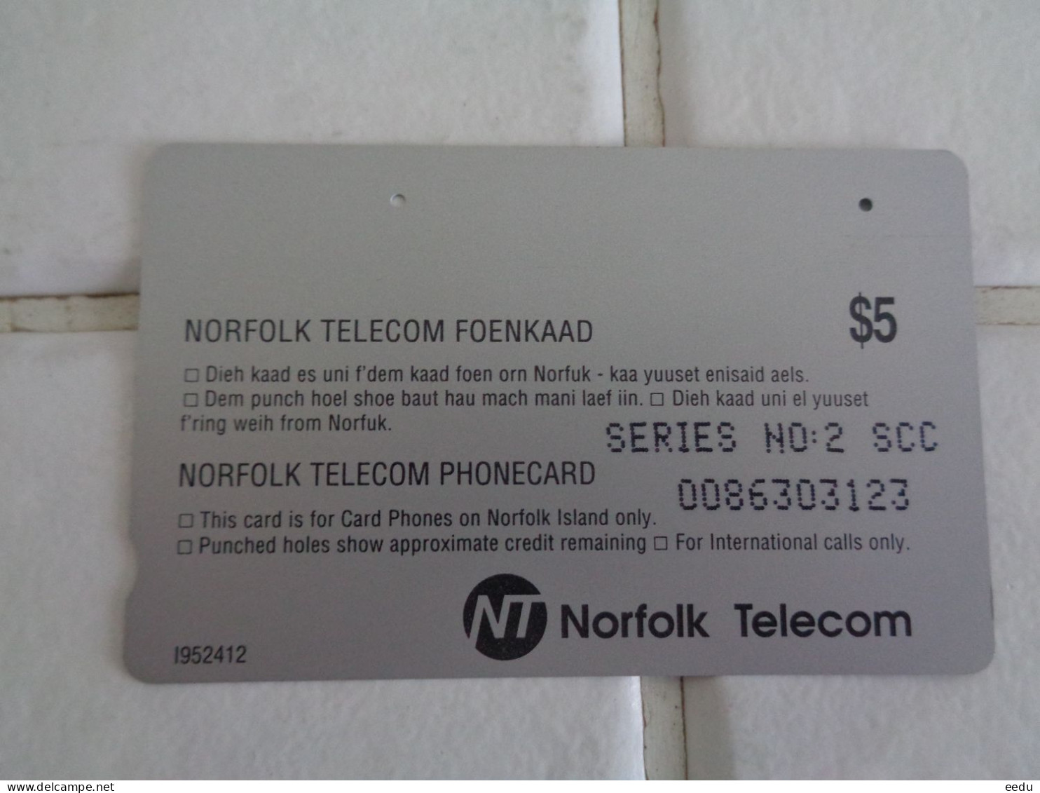 Norfolk Island Phonecard - Norfolk Eiland