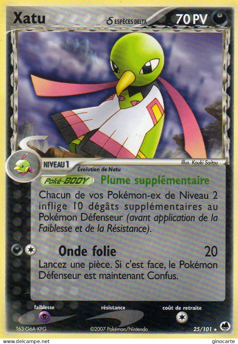 Carte Pokemon 25/101 Xatu 70pv 2007 - Andere & Zonder Classificatie