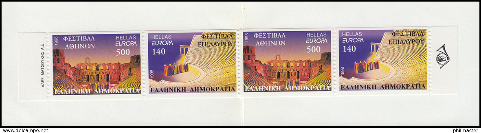 Griechenland Markenheftchen 21 Europa 1998, Postfrisch ** / MNH - Carnets