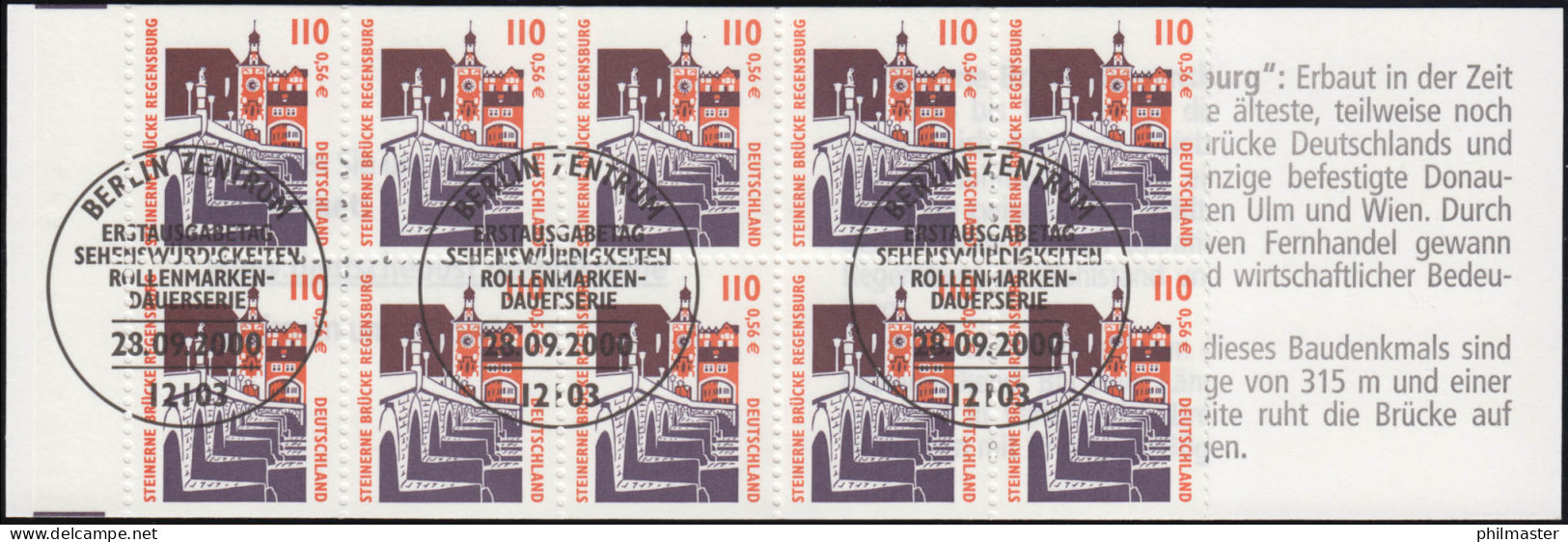 42 MH Regensburg - Ersttagssonderstempel ESSt Berlin 28.9.2000 - 2001-2010