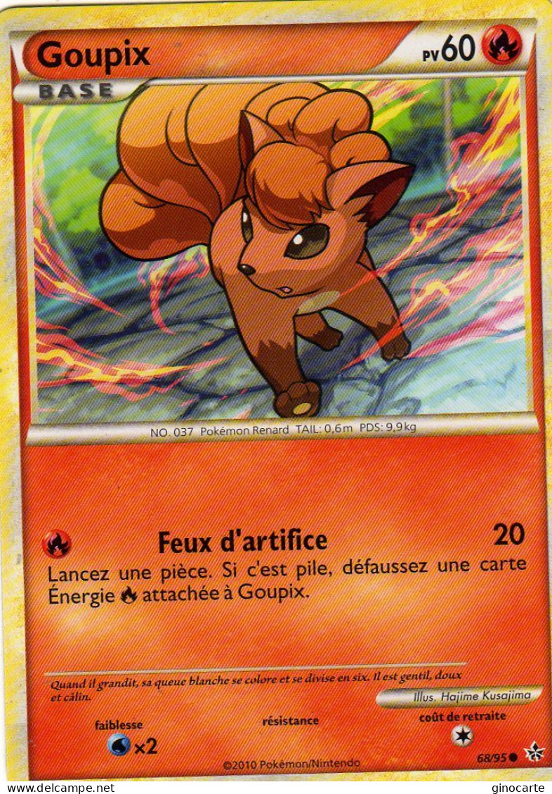 Carte Pokemon 68/95 Goupix 60pv 2010 - Other & Unclassified