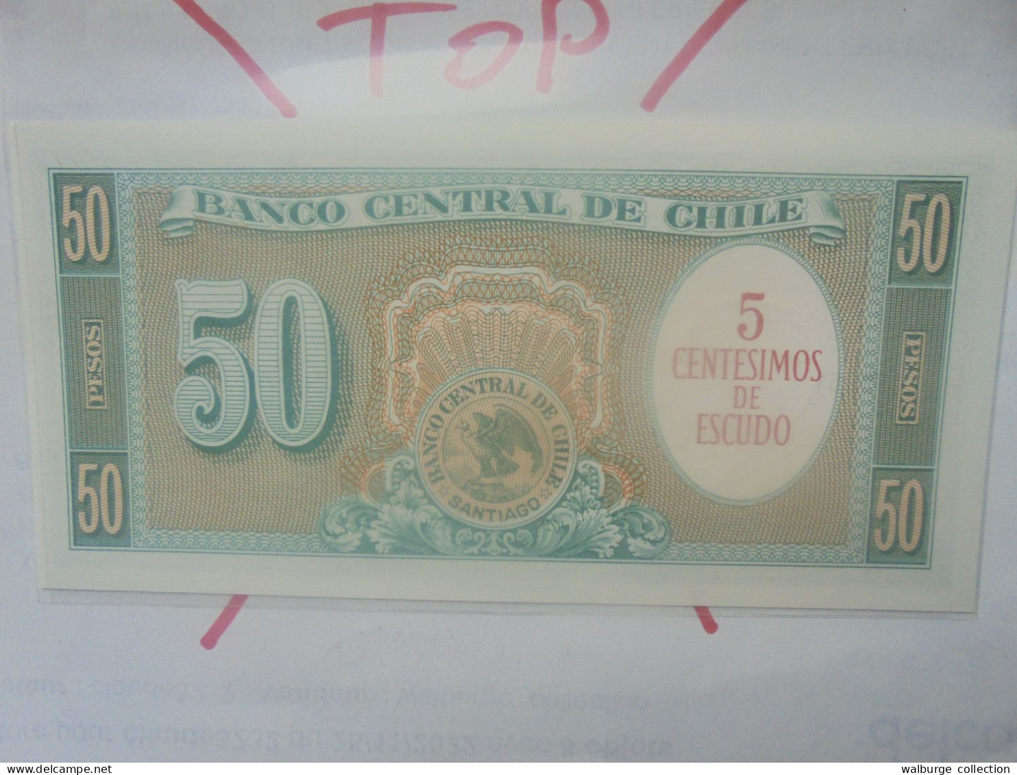 CHILI 5 Centimos/50 Pesos ND (1960-61) Neuf (B.33) - Chili