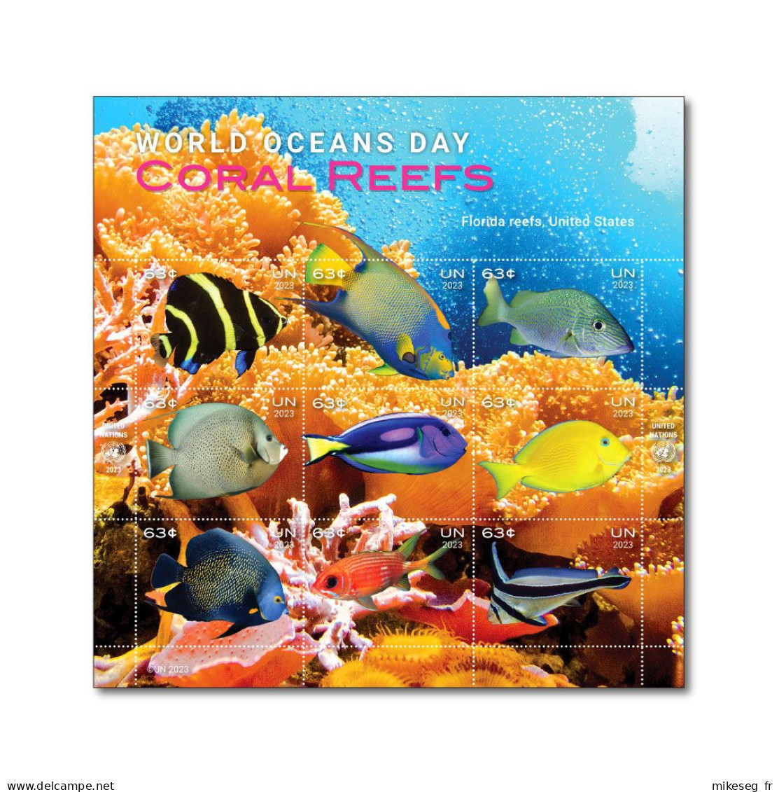 ONU New-York 2023 - World Oceans Day - Coral Reefs ** - Blokken & Velletjes