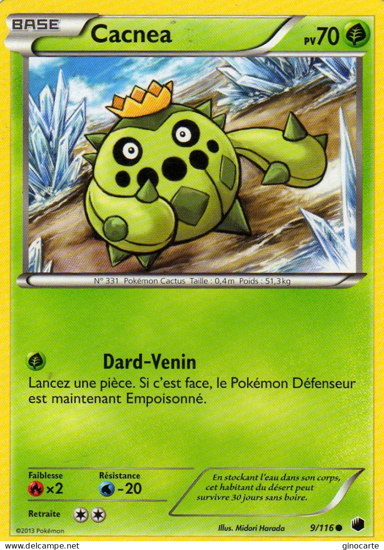 Carte Pokemon 9/116 Cacnea 70pv 2013 - Otros & Sin Clasificación