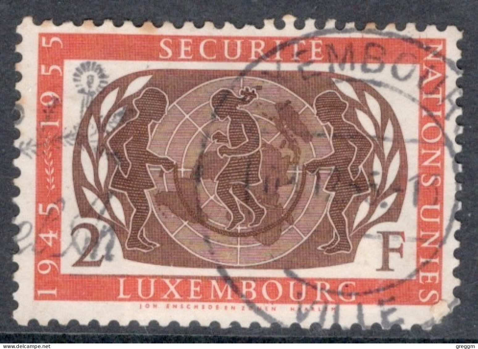 Luxembourg 1955 Single Stamp For The 10th Anniversary Of The United Nations In Fine Used - Gebruikt