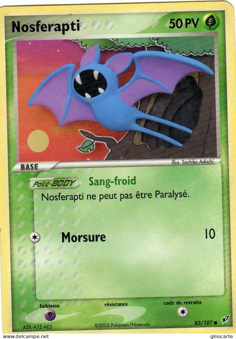 Carte Pokemon 83/107 Nosferapti 50pv 2005 - Other & Unclassified