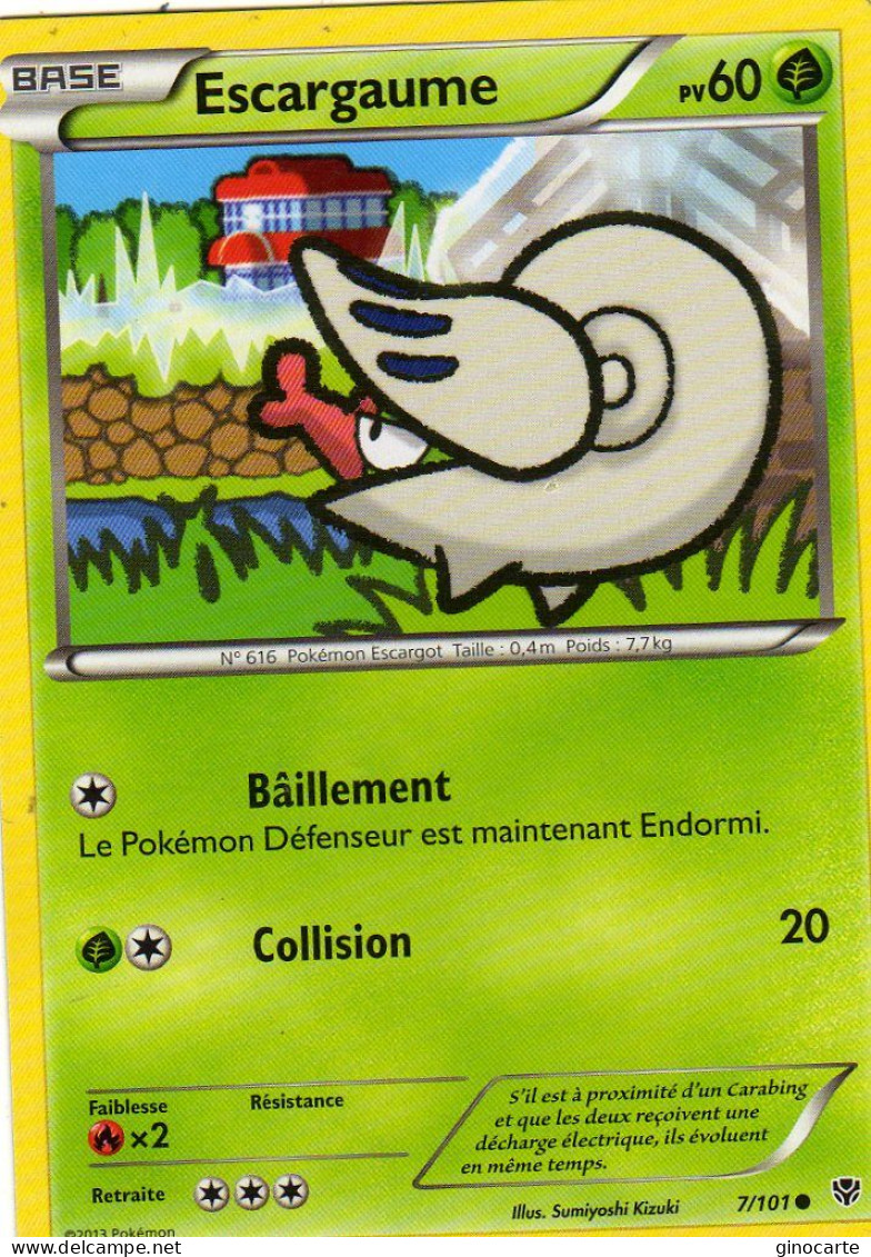 Carte Pokemon 7/101 Escargaume 60pv 2013 - Other & Unclassified