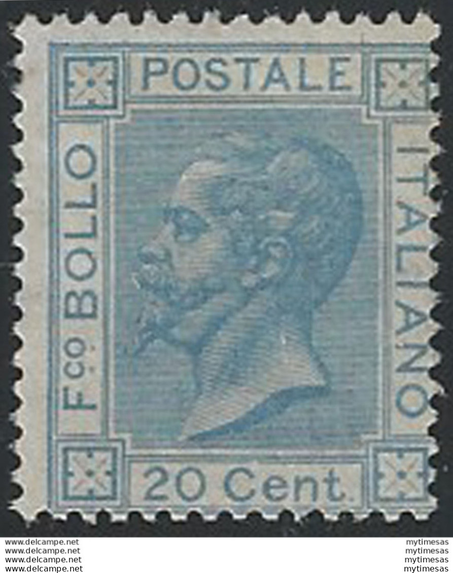 1867 Italia VE II 20c. Chiaro Torino Mc MNH Sassone N. T26b - Autres & Non Classés