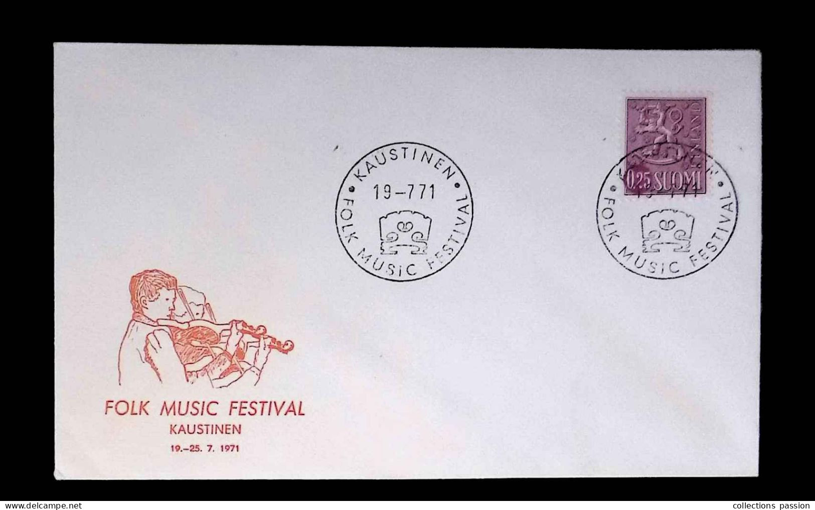 CL, Lettre, FDC, Suomi-Finland, Kaustinen, 19-7-71, Folk Music Festival - Briefe U. Dokumente