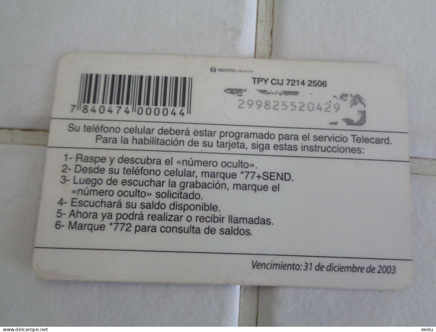 Paraguay Phonecard - Paraguay